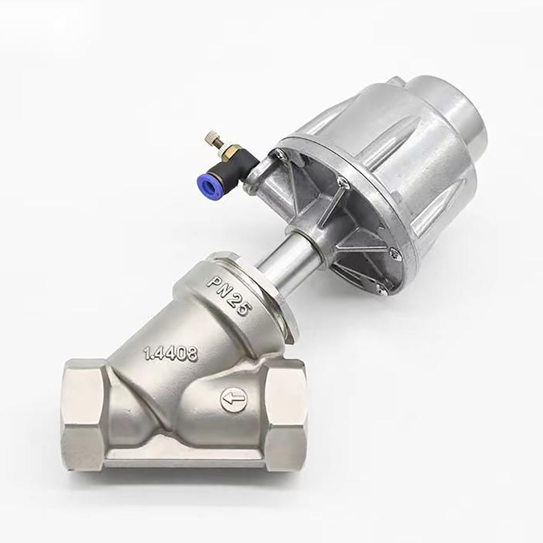 Sanitary Pneumatic Angle Seat Valve with SS Head