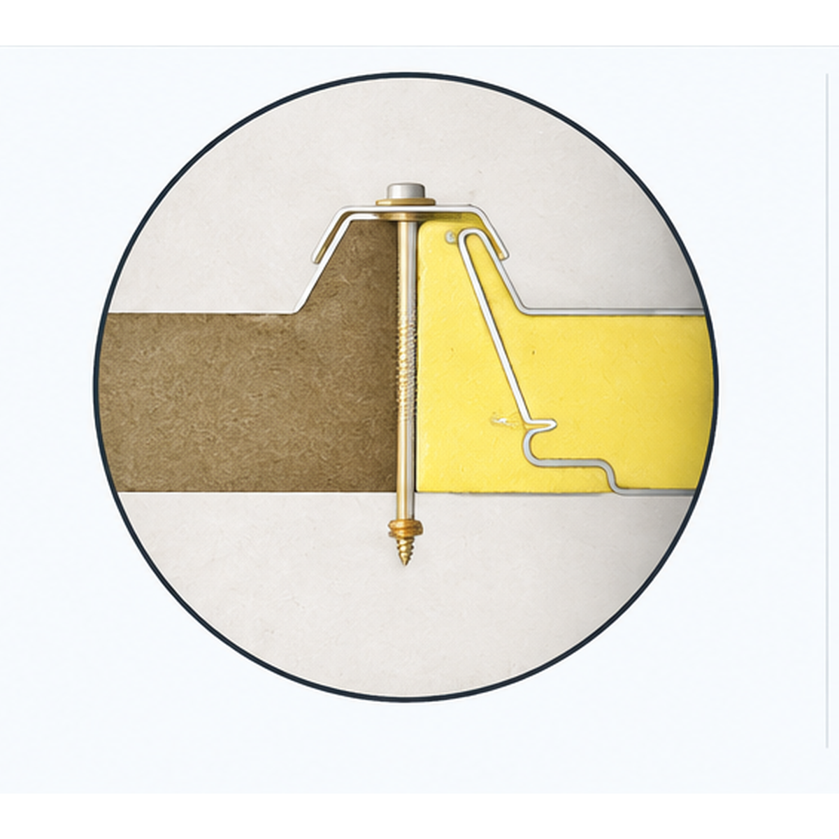 Rock wool partition wall panel joint detail