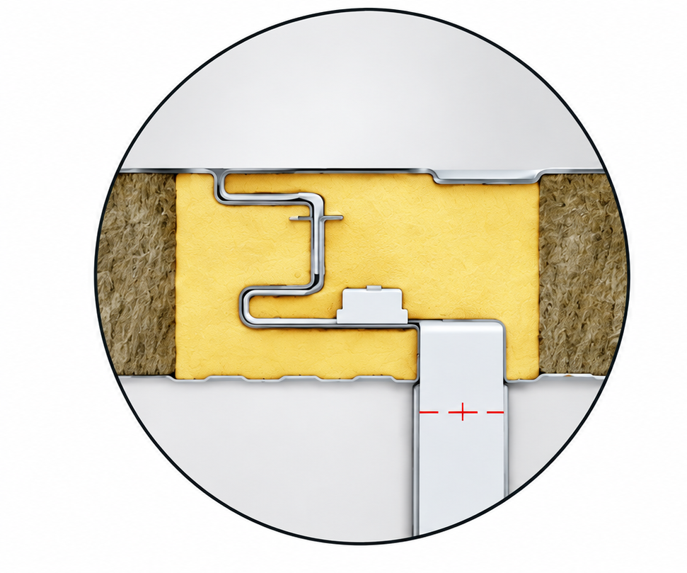Seamless external wall panel joint reference
