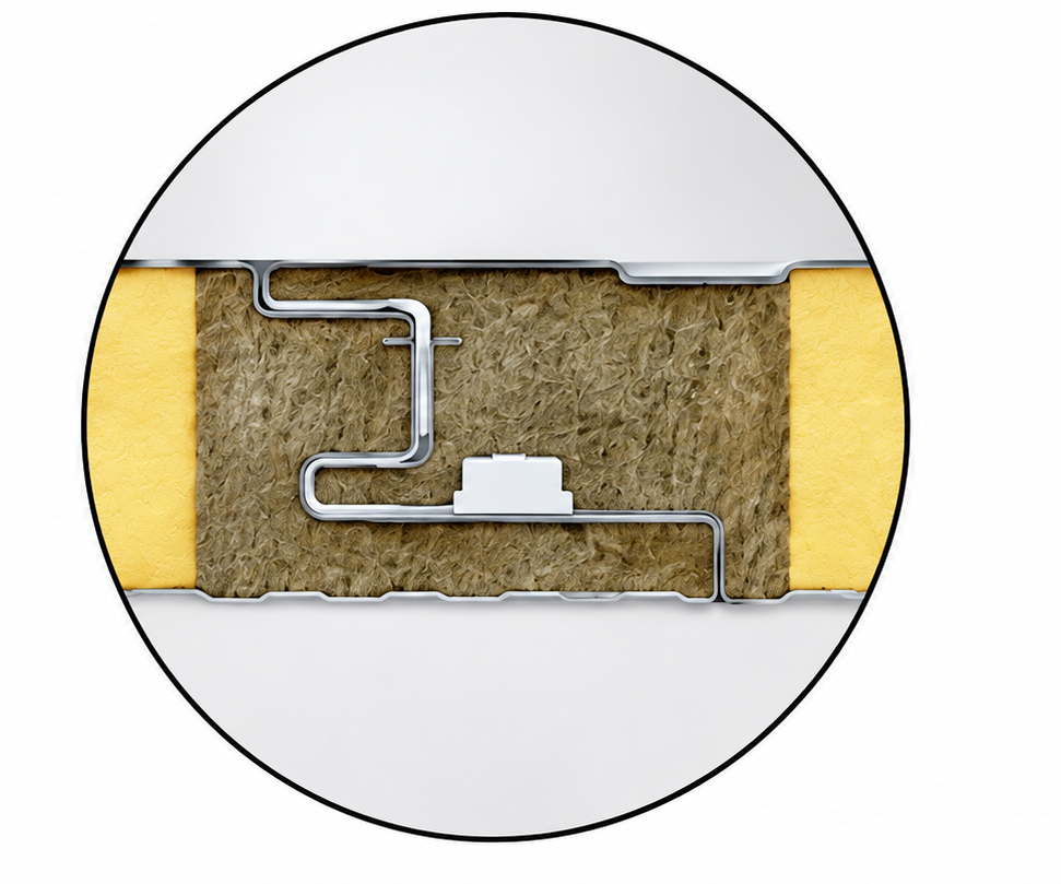 Seamed external wall panel joint reference
