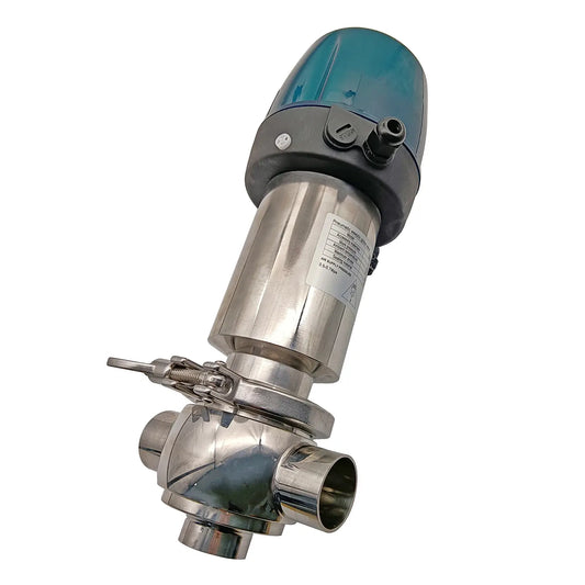 1inch SS316L Aseptic Pneumatic T Port 3-way Diverter Division Reversing Valve with C-top Controller