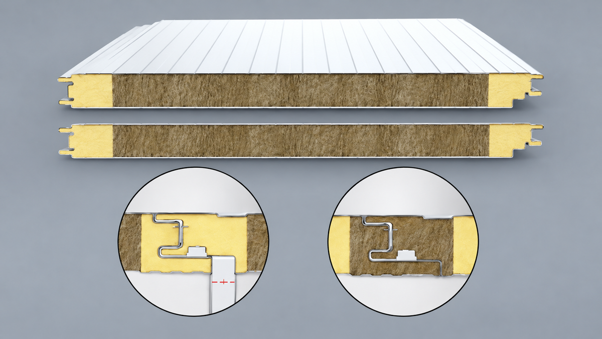 Rock wool external wall panel with polyurethane sealing sides