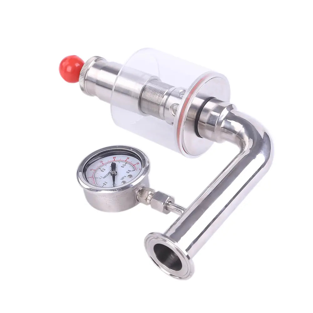Sanitary Air Relief Valve with Pressure Gauge