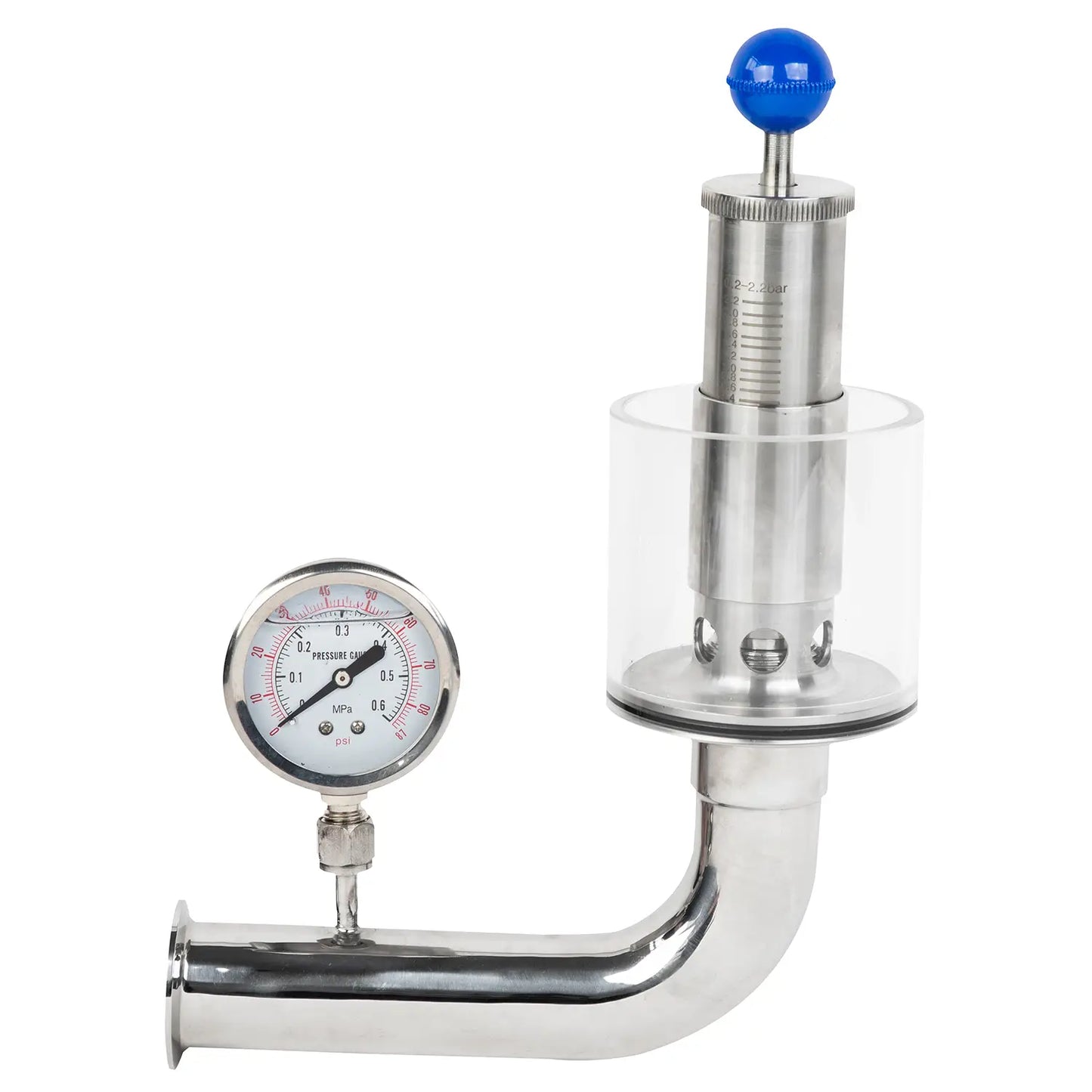 Sanitary Air Relief Valve with Pressure Gauge