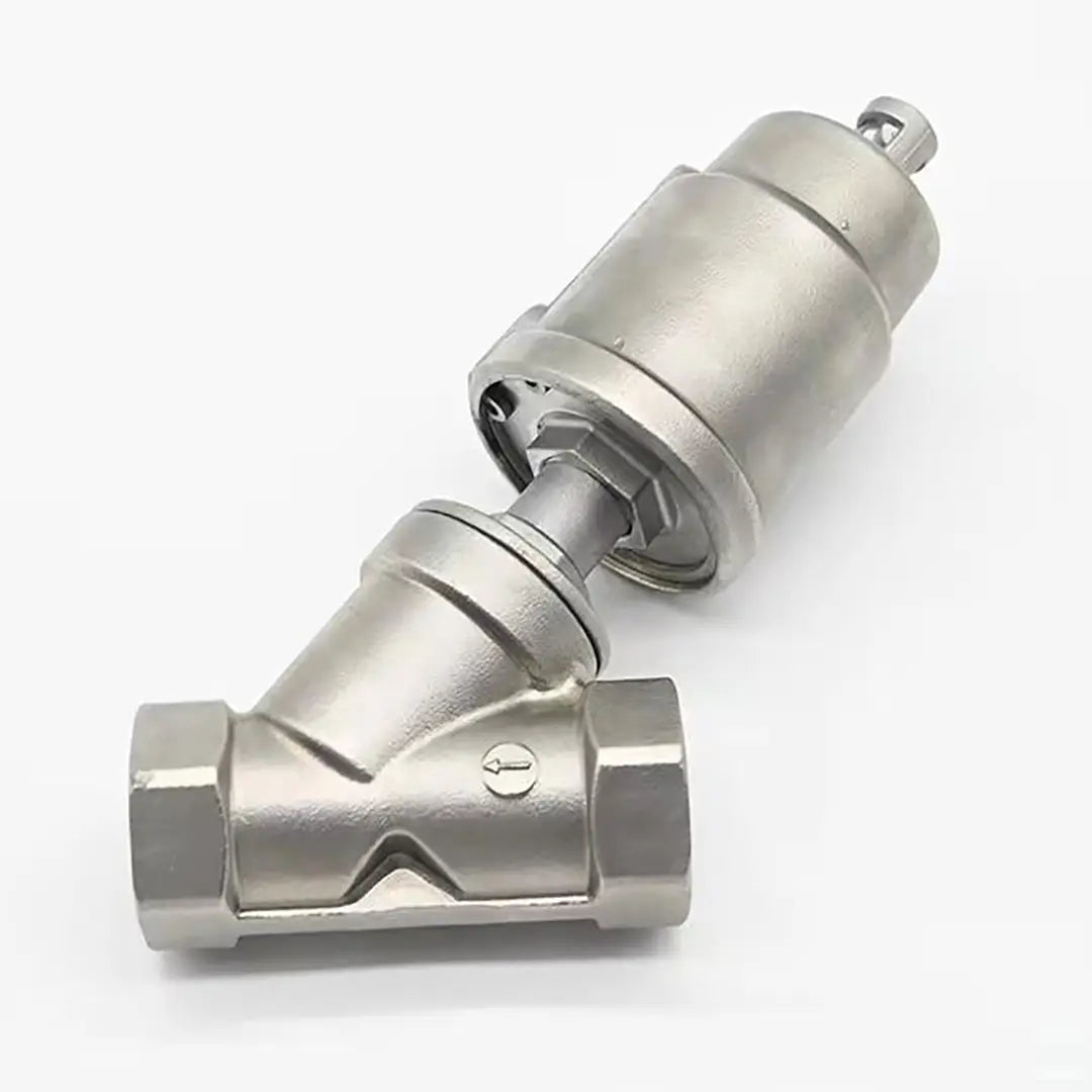 Sanitary Pneumatic Angle Seat Valve with SS Head