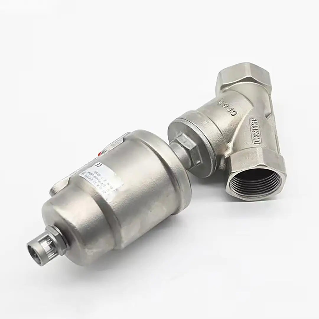Sanitary Pneumatic Angle Seat Valve with SS Head