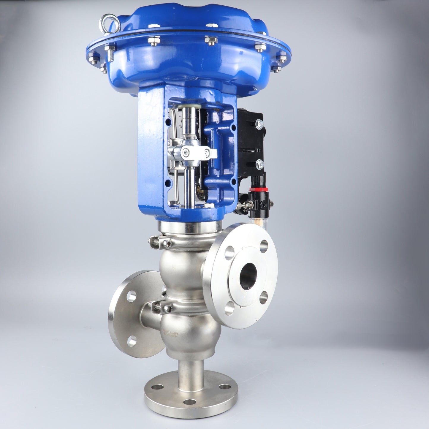 Sanitary Three-way LL Flow Regulating Control Valve with 4-20mA Signal Electrical Pneumatic